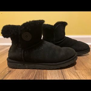 Black Mini Bailey Button Uggs
